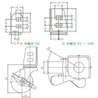 アングル 自在 キャスター 導電ゴム 車輪径75mm ストッパー付き Sタイプ SAーS型 取付寸法20×21，16 SA-75RHES（直送品）