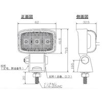 小糸製作所 小糸 LEDワーキングランプ 角形ミニタイプ スポット配光 12/24V 9W 白色LED LWL-9002S 1個（直送品）