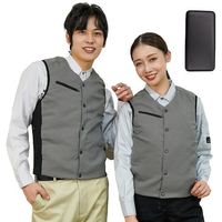 手洗い洗濯できる発熱ベスト40223グレー 3L +モバイルバッテリー10，000mAhセット OK40223-3L-61480001 1式（直送品）