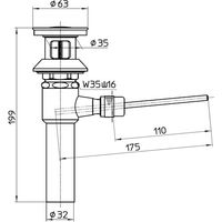 SANEI ポップアップ排水栓上部 H7040-XH-32 1個 539-5805（直送品）