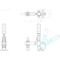 育良精機 育良 下方押え型トグルクランプ 垂直ハンドル(31335) ISK-HV4500-M 1個 561-2406（直送品）