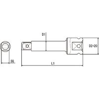 近江精機 近江 差込四角9.52 アダプターソケット 先端四角9.52 全長300 ピンタイプ OS-3AD-SQ9.52-300 1本（直送品）