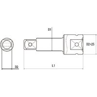 近江精機 近江 差込四角12.7 アダプターソケット 先端四角12.7 全長125 ピンタイプ OS4AD-SQ12.7-125 1本（直送品）
