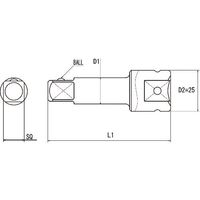 近江 差込四角12.7 アダプターソケット 先端四角12.7 全長250 ボールタイプ OS4AD-SQ12.7-250BALL 1本（直送品）