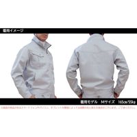 トーマセンイ TEAGLES シャドーストライプブルゾン(背裏風神プリント) シルバー S 33700 SL 1枚 425-9105（直送品）