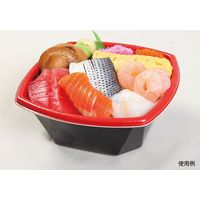 ケーピープラテック 丼容器 Kランチー7 本体耐熱 赤黒 55100 1袋(25枚)