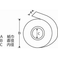 中川製作所 レジペーパー 感熱 58×60×12 007332911 1袋(5巻)