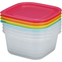 イノマタ化学 保存容器 楽ちんパックスクエア630mL4色組 P/OR/G/BU 9812 1組(4個)