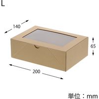 シモジマ 食品箱 ネオクラフト 窓付BOX L クラフト 004248045 1袋(20枚)