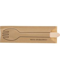 長井紙業 木製フォークスプーン 袋入 160mm 004514234 1袋(100本)