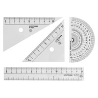 クツワ 再生PET 定規セット AP035 1パック(4個)