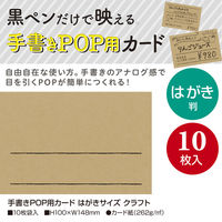 ササガワ 手書きPOP用カード はがきサイズ クラフト 16-1755 1冊(10枚)