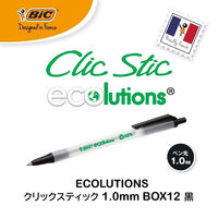 BICジャパン 油性ボールペンノック式ECOLUTIONSクリックスティック1.0mm ECSBLK-B12 1箱(12本)