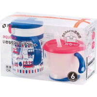 リッチェル アクリア いきなりストローマグセットR ネイビーブルー 22020 1セット（直送品）