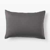 無印良品 再生ポリエステル 鹿の子編み あたたかファイバー まくらカバー 43×63cm用 ダークグレー 良品計画