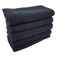 小野商事 フェイスタオル サロン用スレン染め ブラック 240匁 ショートパイル 34×85cm AG1630 1袋(5枚入)