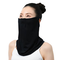 おたふく手袋 フィットスタイル フェイスカバー メッシュ付 ブラック UV-3991 1パック（直送品）