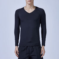 おたふく手袋 BT冷感・消臭パワーストレッチ ロングスリーブ Vネックシャツ ブラック M JW-639 1枚（直送品）