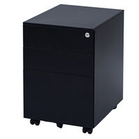 山善（YAMAZEN） スチール サイドキャビネット 3段 幅390×奥行500×高さ600mm RKD-39（MBK） 1台