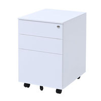 YAMAZEN スチール サイドキャビネット 3段 幅390×奥行500×高さ600mm RKD-39(MWH) 1台