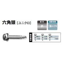 山喜産業　クイックビス　六角頭　鉄　三価ユニクロ（ドリルねじ）　６×９０mm　1箱（150本入）（直送品）