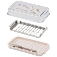 BTG2DX ステンレスカッター式バターケースDX(バターナイフ付) 【ハローキティ ラインデザイン】 576072-BTG2DX 1個（直送品）