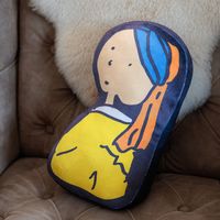 （世界の名作）クッション 真珠の耳飾り LAKOLE/ラコレ