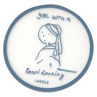 （世界の名作）PVCコースター2点セット 真珠の耳飾り LAKOLE/ラコレ