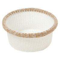 ニットメッシュバスケット（丸） ベージュ 1セット（1個×2） LAKOLE/ラコレ