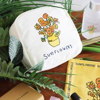 （世界の名作）スクエアポーチ ひまわり LAKOLE/ラコレ