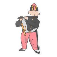 （世界の名作）ステッカー 笛を吹く少年 1セット（1枚×2） LAKOLE/ラコレ