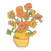 （世界の名作）ステッカー ひまわり 1セット（1枚×2） LAKOLE/ラコレ