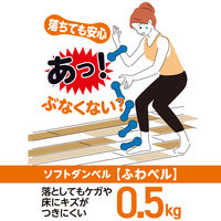 安全ソフトダンベル ふわベル 0.5kg SFTD-2.0 1個 柔らかな砂状の重り 安心設計 落下対策 リハビリ 運動 高齢者 医療 介護 山善
