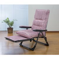 ファミリー・ライフ NEWくつろぎのリクライニングアームチェアDXII マーガレット柄 ピンク 0411280 1個（直送品）
