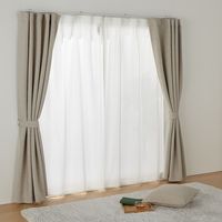 無印良品 花粉をキャッチし熱を通しにくいレースノンプリーツカーテン 幅100×丈176cm用 オフ白 良品計画