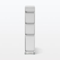 無印良品 再生ポリプロピレン入り 収納ストッカー キャスター付2 ホワイトグレー 約幅18×奥行40×高さ83cm 良品計画