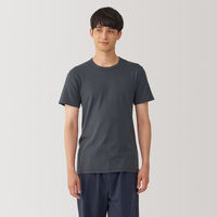 【メンズ】無印良品 紳士 あったか綿 クルーネック半袖Tシャツ 紳士XL ダークグレー 良品計画