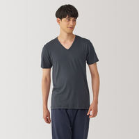 【メンズ】無印良品 紳士 あったか綿 Vネック半袖Tシャツ 紳士M ダークグレー 良品計画