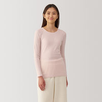 【レディース】無印良品 婦人 あったか綿 クルーネック長袖Tシャツ 婦人S ライトベージュ 良品計画