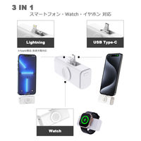 Vodaview 3in1 USB-C/Lightningダブル対応 直差しモバイルバッテリー VV-P6-VV 1個