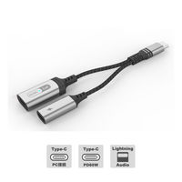 Vodaview USB-C to ライトニングオーデイオ・USB-C給電 変換アダプター VV-MH277-VV 1個