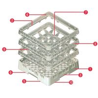 CAMBRO キャンブロ カップ16仕切 H143mm 16C414 1個 67-6881-51（直送品）