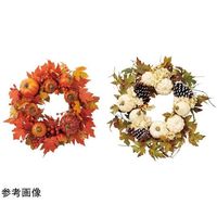 アズワン パンプキンリース 直径50cm 秋ハロウィン オレンジ 67-7115-67 1個（直送品）