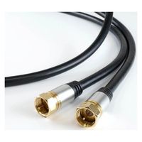 ホーリック アンテナケーブル 3m ブラック アルミヘッド 両側ネジ式コネクタ AC30-375BK 1本 65-1792-50（直送品）