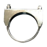 山脇産業 90度曲げパイプ 片側差し込みタイプ(L型・鉄製・メッキ管)クランプ付 54mm 55mm 13-065 1本（直送品）