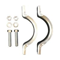 山脇産業 90度曲げパイプ 片側差し込みタイプ(L型・鉄製・メッキ管)クランプ付 60.5mm 61.5mm 13-070 1本（直送品）