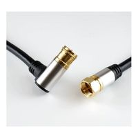 ホーリック アンテナケーブル 5m ブラック アルミヘッド L字差込式/ネジ式コネクタ AC50-390BK 1本 65-1792-65（直送品）