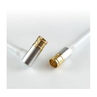 ホーリック アンテナケーブル 1.5m ホワイト アルミヘッド L字差込式/差込式コネクタ AC15-394WH 1本 65-1792-69（直送品）
