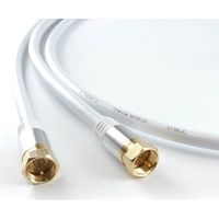 ホーリック アンテナケーブル 1.5m ホワイト アルミヘッド 両側ネジ式コネクタ AC15-366WH 1本 65-1792-41（直送品）