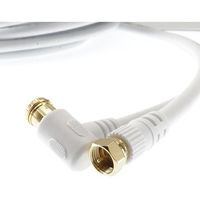 ホーリック アンテナケーブル 10m ホワイト L字差込式/ネジ式コネクタ AC100-598WH 1本 65-1793-94（直送品）